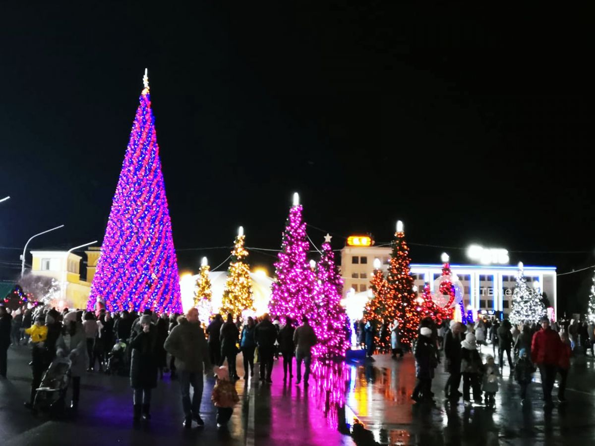 Новогодние ёлки на площади Ленина в Ставрополе 