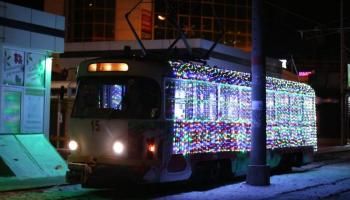 Новогодний трамвай в Пятигорске