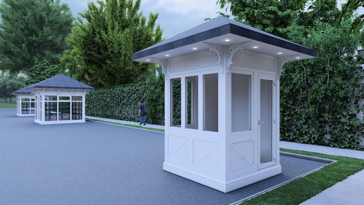 Первые брендированные сувенирные лавки устанавливают в Железноводске на «Купеческом ряду». Фото: администрация Железноводска.