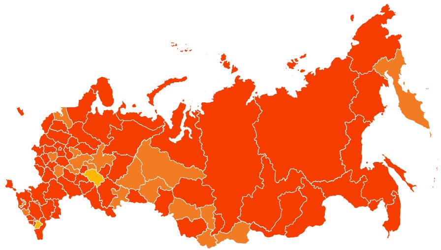 Опубликована карта выхода российских регионов из режима самоизоляции