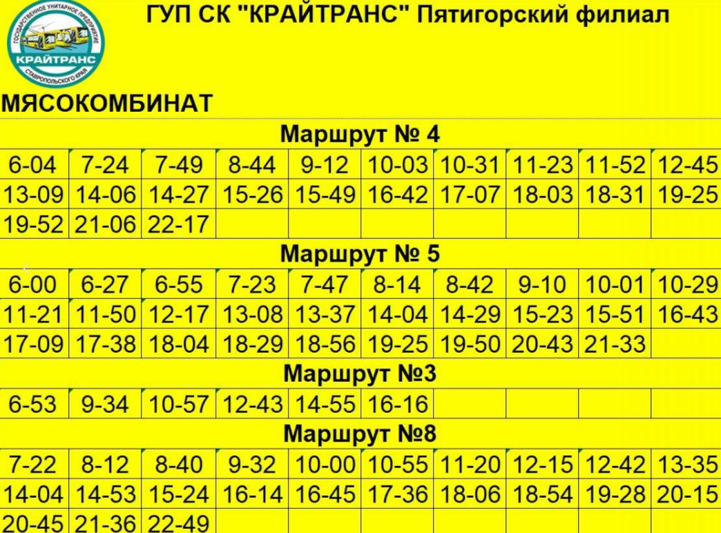 Расписание трамваев в Пятигорске с 23 марта