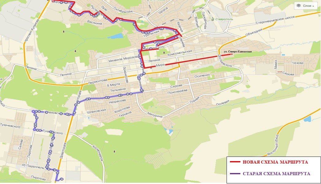 Маршрут 20 ставрополь схема движения автобуса