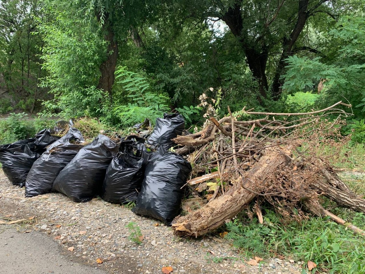Берег реки Подкумок очистили от мусора в станице Ессентукской Берег реки Подкумок очистили от мусора в станице Ессентукской