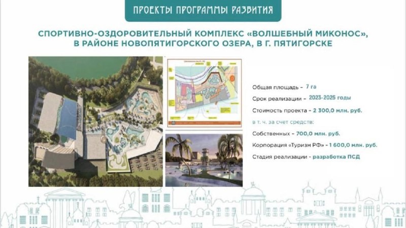 В Пятигорске появится спортивно оздоровительный комплекс за 2,3 млрд рублей