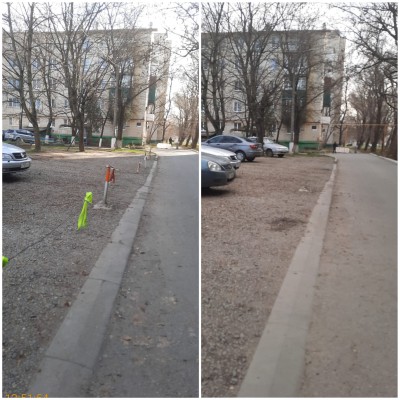 В одном из дворов Невинномысска убрали незаконные ограждения парковочных мест