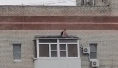 Мужчина взобрался на козырек балкона 9 этажа в Ставрополе