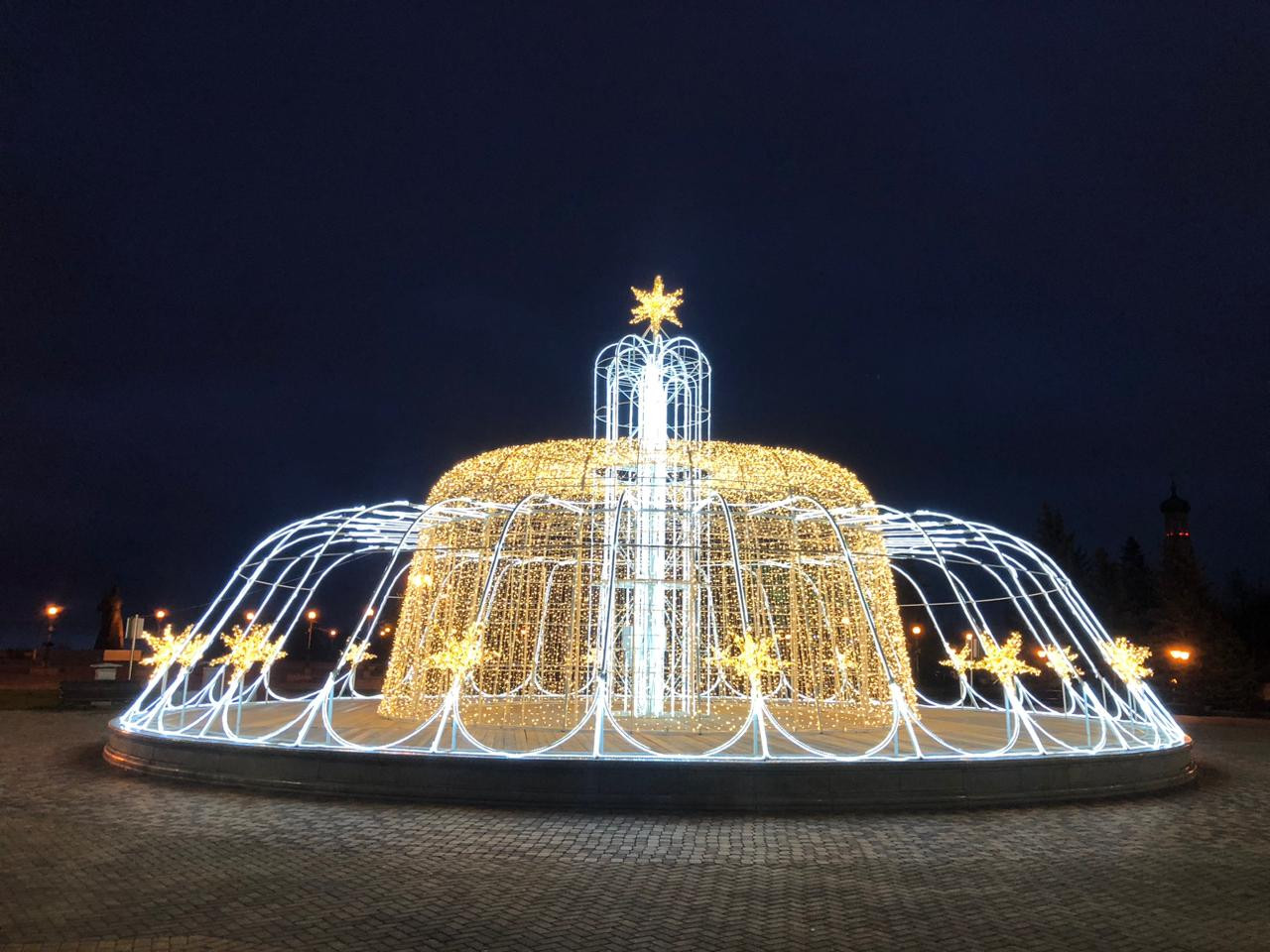 В Ставрополе на месте фонтанов установили светодиодные инсталляции