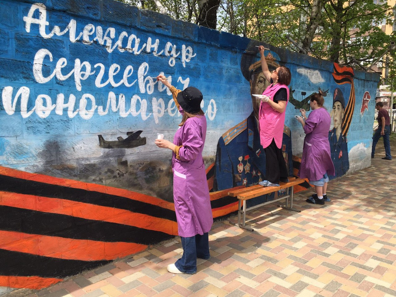 Патриотические граффити обновили в Ставрополе