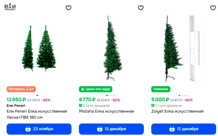 Половину новогодней елки продают на маркетплейсах