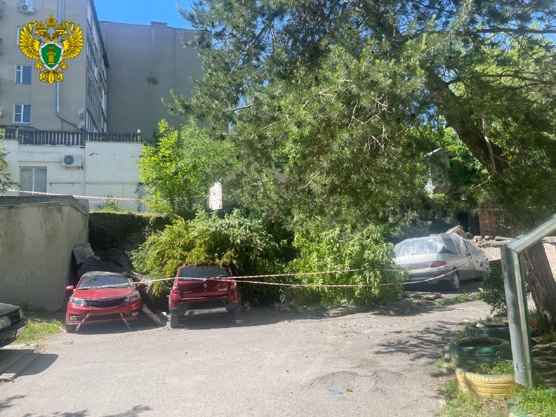 Часть подпорной стены рухнула на машины в Ессентуках, организована проверка